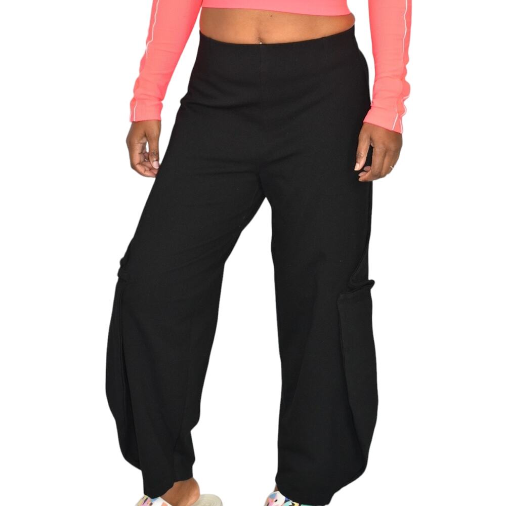 Desentino Collection Pants Medium Black Lantern Origami Lagenlook Avant Garde
